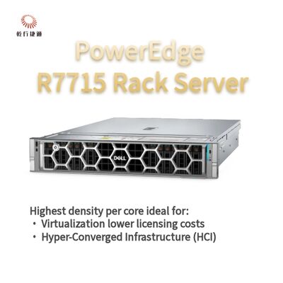 Server di archiviazione rack Dell PowerEdge R7715, server di archiviazione personalizzato, server a 2 vie
