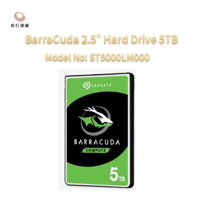 Seagate BarraCuda 2,5" Hard Drive 5TB Numero modello: ST5000LM000