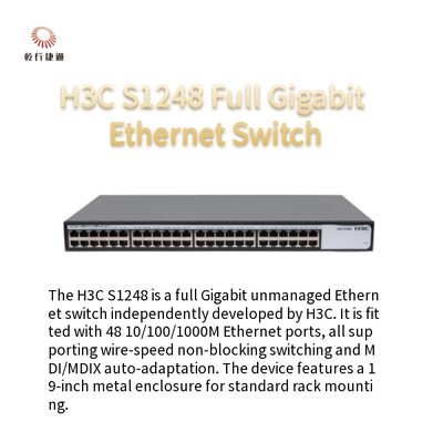 Switch Gigabit Ethernet completo H3C S1248 48 porte RJ45 con negoziazione automatica 10/100/1000Mbps