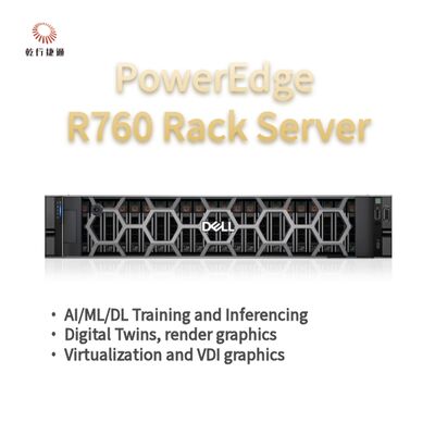 Dell PowerEdge R760 Rack Server Modello, sistema di archiviazione flash, server CPU Xeon