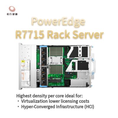 Server di archiviazione rack Dell PowerEdge R7715, server di archiviazione personalizzato, server a 2 vie