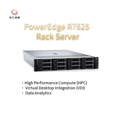 2U Two Socket PowerEdge R7625 Rack Server 4a generazione AMD EPYCTM Processori fino a 8x PCIe Gen5 slot 12 x 2,5" SATA/SAS SSD