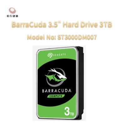 Seagate BarraCuda 3,5" Hard Drive 3TB Modello: ST3000DM007
