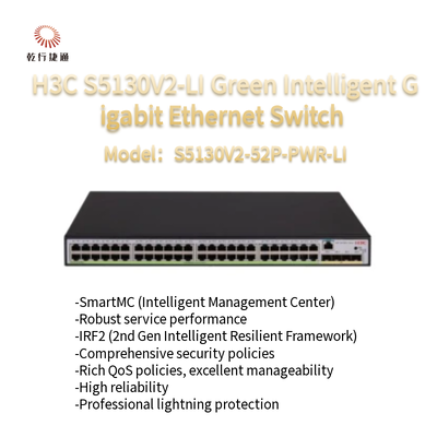 Switch Gigabit Ethernet intelligente verde H3C S5130V2-LI S5130V2-52P-PWR-LI
