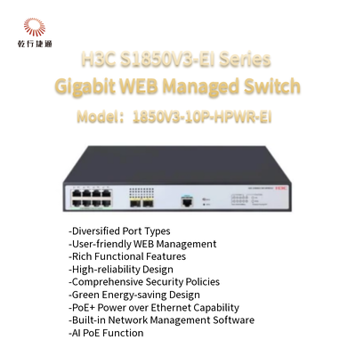 H3C S1850V3-EI Serie 1850V3-10P-HPWR-EI Gigabit WEB Switch gestito