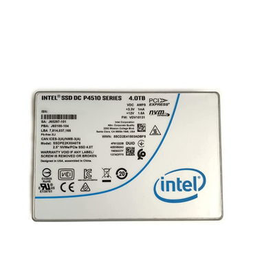 CC P4510 2,5 U.2 NVMe PCIe SSDPE2KX040T8 SSDPE2KX040T801 dello SSD di Intel 4TB dei server
